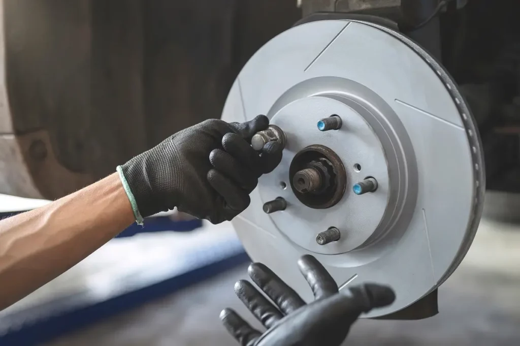 installing a slotted brake rotor