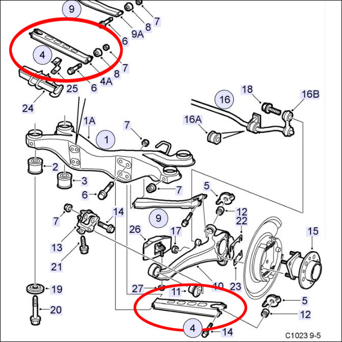 Saab 9-5 Adjustable Cross Stay